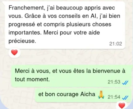 WhatsApp Feedback Aicha